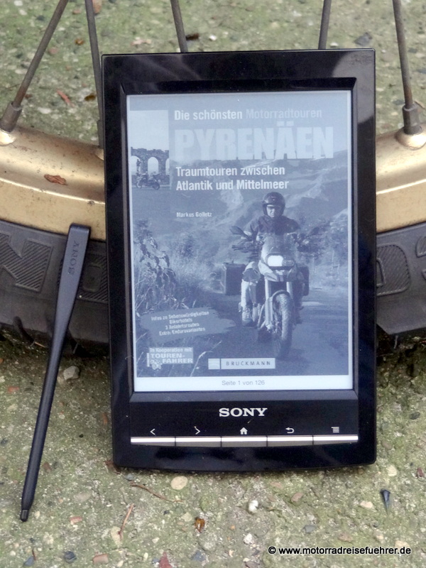 Sony eBookReader PRST1 Motorradreisefuehrer.de Rezensionen und